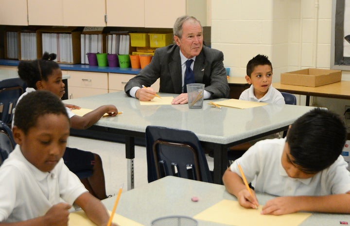 Former President George W. Bush visits Briscoe Elementary School in Fort Worth, Texas, on October 19, 2016. (Via Creative Commons, Some Rights Reserved)