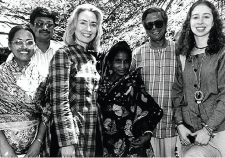 Hillary visited Dhaka many times to convince Prime Minister Sheikh Hasina not to break the Grameen Bank into 18 pieces.