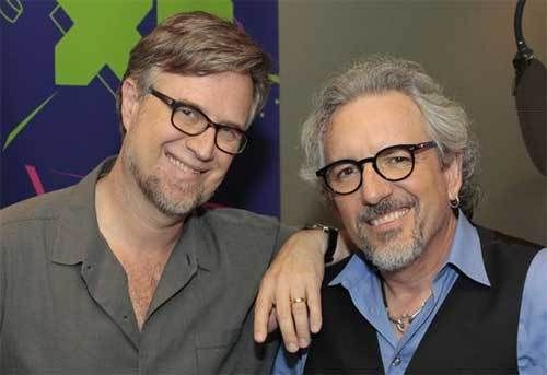 Dan Povenmire (L) and Jeff “Swampy” Marsh, creators of Disney XD’s “Phineas & Ferb” and “Milo Murphy’s Law.”