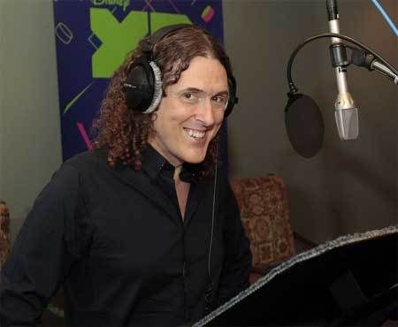 Weird Al Yankovic recording vocals for Disney XD’s new animated series, “Milo Murphy’s Law.”