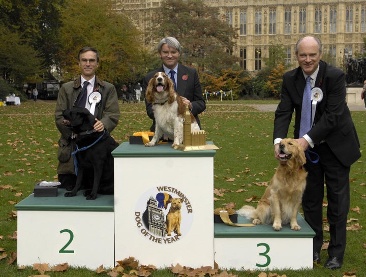 <strong>Andrew Murrison (left) with his dog Molly at the Westminster dog of the year awards in 2009.</strong>