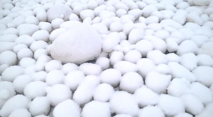 Spherical balls of ice are lining near Nyda in Russia’s Yamalo-Nenets Autonomous region