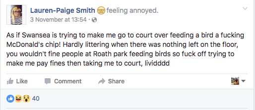 <strong>Smith took to Facebook to share her anger about the incident</strong>