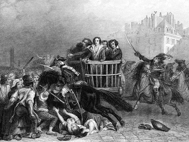 Prisoners awaiting execution during the Reign of Terror in 1794, undated engraving.