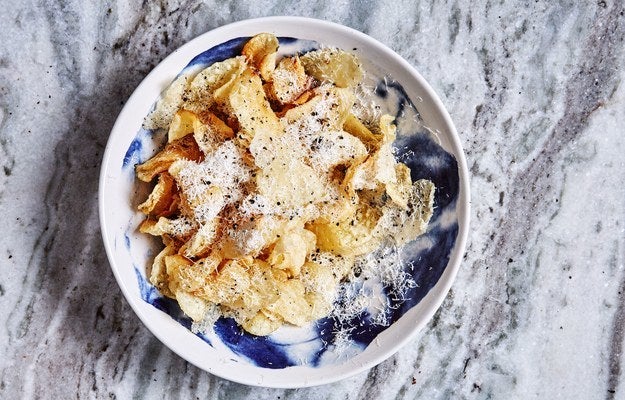 <p><a href="http://www.bonappetit.com/recipe/cacio-e-pepe-chips?mbid=synd_huffpotaste" target="_blank">Cacio e Pepe Chips</a> are the go-to snack we always want to make.</p>