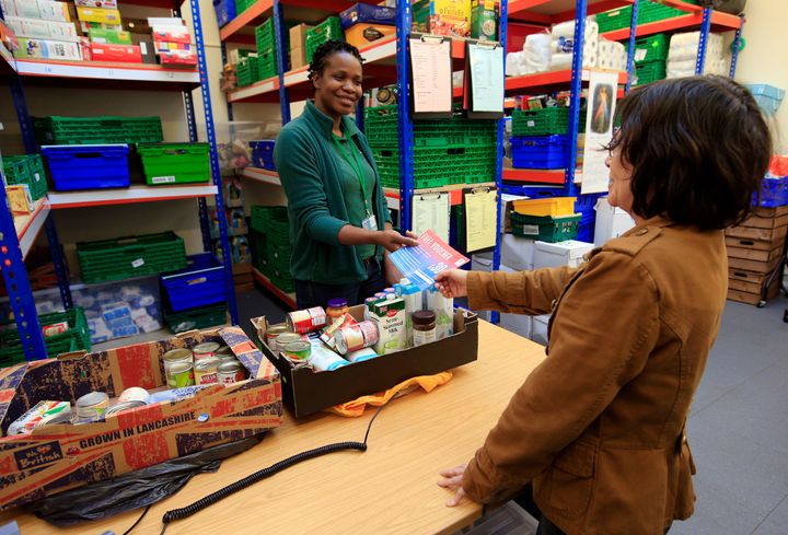 Foodbanks, like this one pictured in Brent, are on course to hand out more parcels than ever before. (File image)