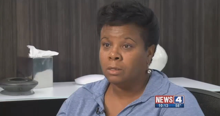Kim Staton is speaking out after seeing a photo that appears to show a police officer posing with her deceased son's body.