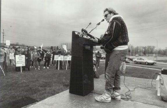 Performing at Electricians Strike, Golden Valley, MN, Sept. 1991. 