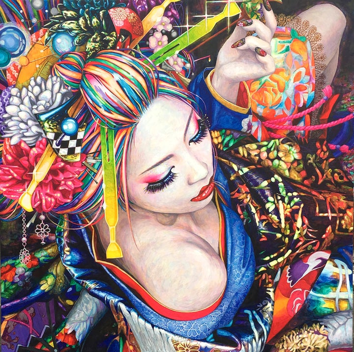 <p>Momoko Koie at Building Bridges Art Exchange</p>