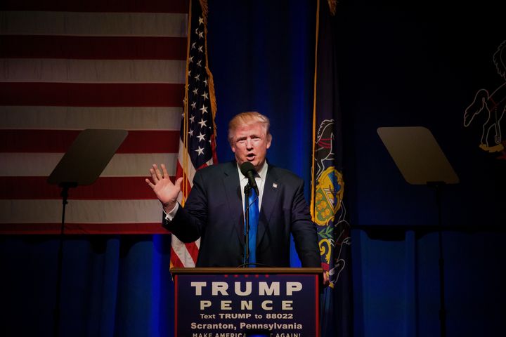 At a rally in New Hampshire on Monday night, Donald Trump urged the working class to