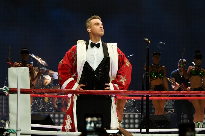 Although it was in intimate show, Robbie's performance was suitably outlandish