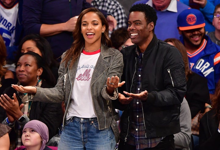 Rock and Echikunwoke at a New York Knicks game in October. 