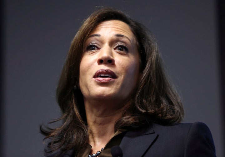 California Attorney General Kamala Harris speaks at the Facebook headquarters in Menlo Park, California February 10, 2015.