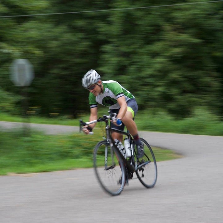 Paul Baudhuin on his bike.