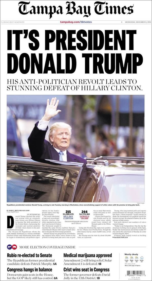 Newspapers Around The World React To The Reality Of President Trump ...