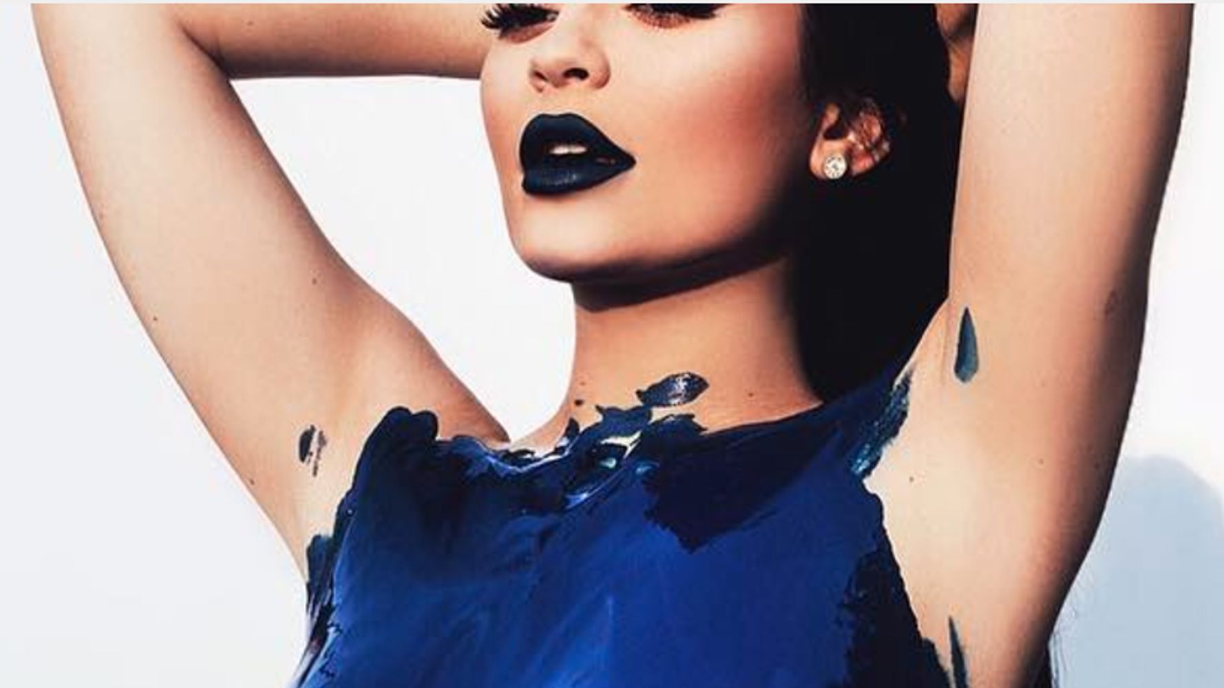 Kylie Jenner Poses Nude in Blue Body Paint