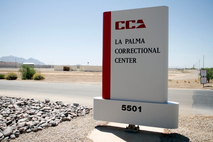 The La Palma Correctional Center is seen in Eloy, Arizona, May 11, 2010. Private prison stocks shot up Wednesday after Donald Trump claimed victory in the U.S. presidential election.