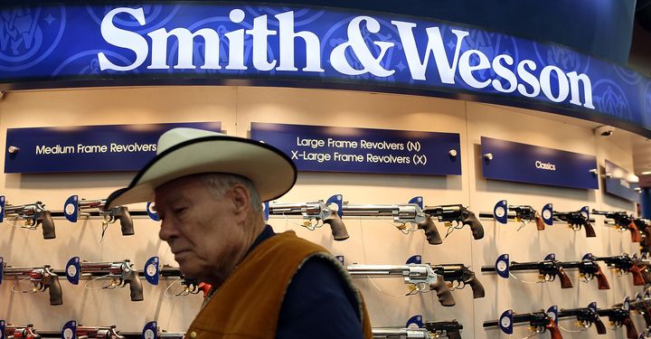 Smith & Wesson shares fell sharply Wednesday following Donald Trump's presidential victory.