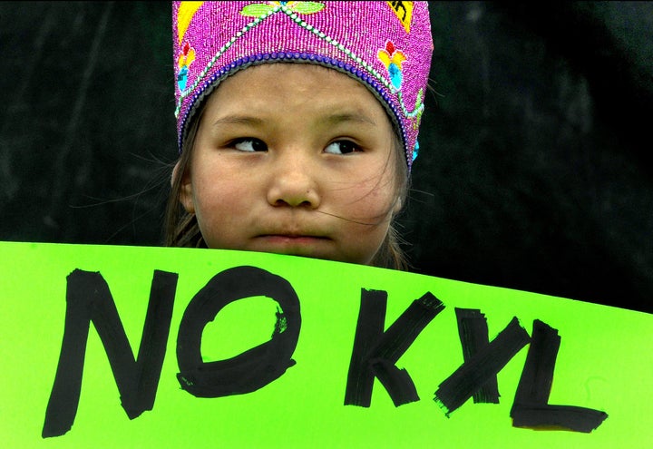 Shawnee Rae, 8, was with a group of Native American activists from the Sisseton-Wahpeton tribe who came to protest the Keystone XL pipeline project when President Barack Obama visited South Dakota last year. 