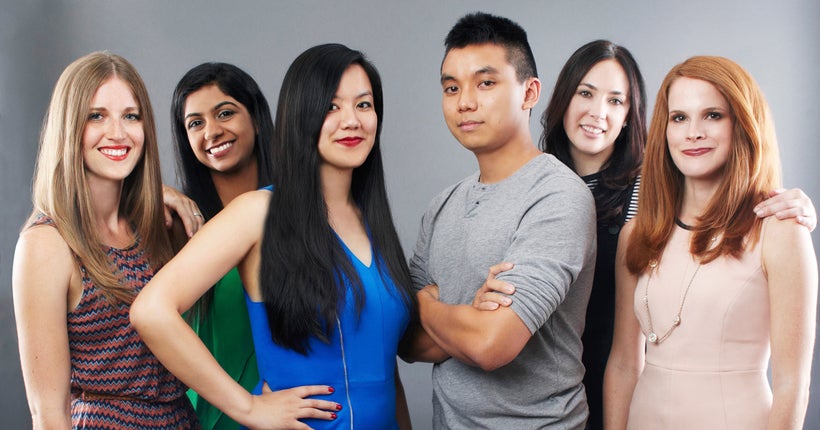 Tiffany Pham (in blue) and Mogul staff.