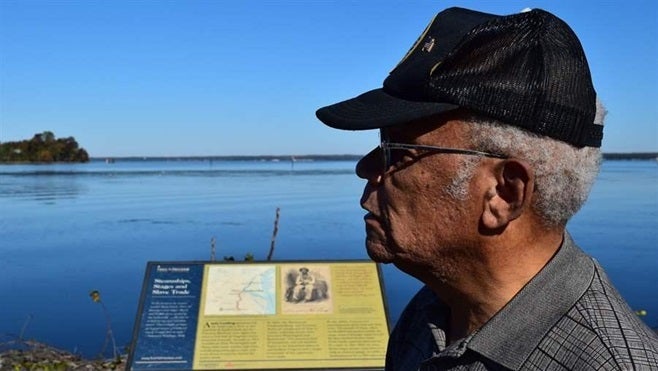 Frank White, a retired Air Force officer, at Aquia Landing Park, a onetime crossroad for slave trading in Stafford County, Virginia. It is one of the very few counties where black household income is higher than whites’.