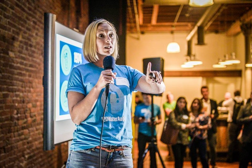 Megan Glover pitches her company 120 Water Audit.