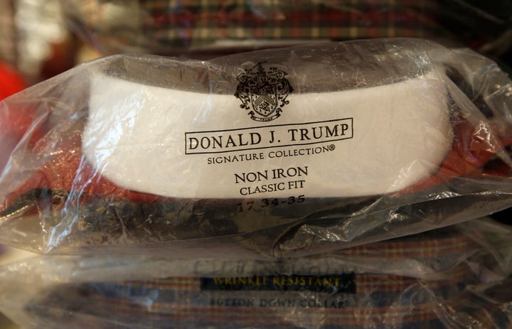 A Donald Trump menswear collection dress shirt at Macy's Herald Square flagship store in New York on July 1, 2015. Macy's ended its relationship with Trump after his remarks about Mexican immigrants.