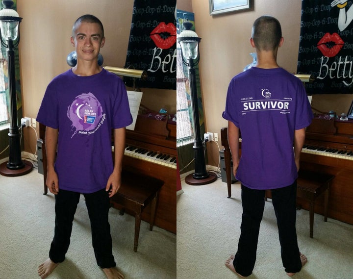 A teacher told 16-year-old Tyler Powers that the logo on his cancer survivor shirt was larger than the school's dress code allowed.