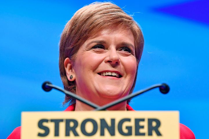 First Minister Nicola Sturgeon, here at a Scottish National Party event in October, openly supported Hillary Clinton.