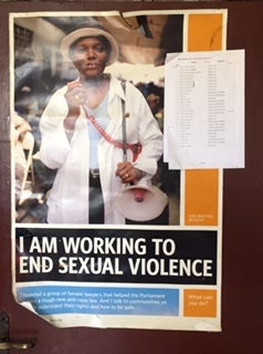 <p>Poster in the Sexual and Gender-based Violence Crimes Unit, Monrovia, Liberia</p>