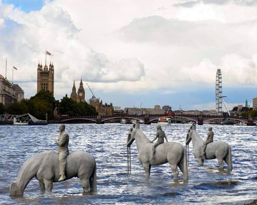 The Thames of London sculptures by artist, Jason deCaires Taylor.