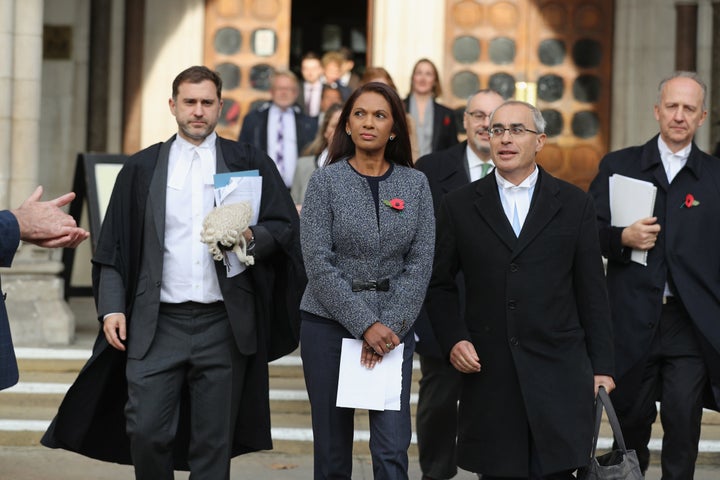 <strong>Campaigners outside the High Court after its Article 50 ruling last week</strong>