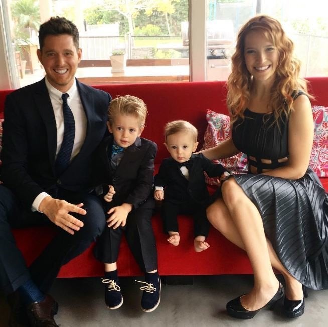  Michael and wife Luisana Lopilato with their sons Noah and Elias