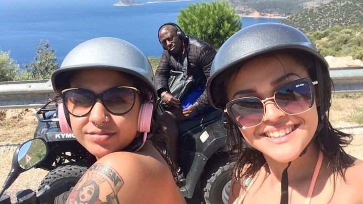 <strong>Amarna Carthy and Jakadi Clarke just before the accident </strong>