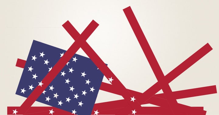 The broken remnants of the American flag.