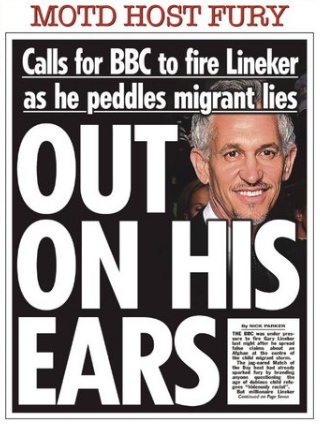 'Out On His Ears'.. how The Sun called for Lineker to be fired by the BBC