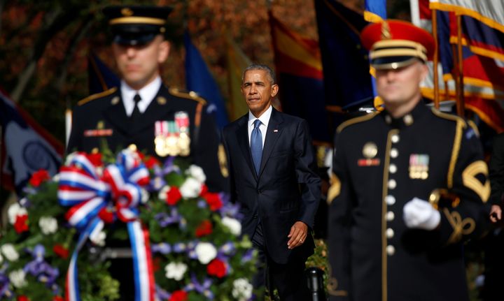 We “can never serve our veterans in quite the way that they served us,” Obama said, but he urged Americans to try.