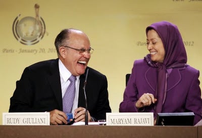 <p><strong>Rudi Giuliani with Maryam Rajavi</strong></p>