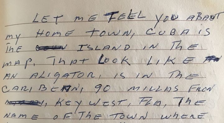 The first page of my grandma’s hidden journal about her life growing up in Cuba