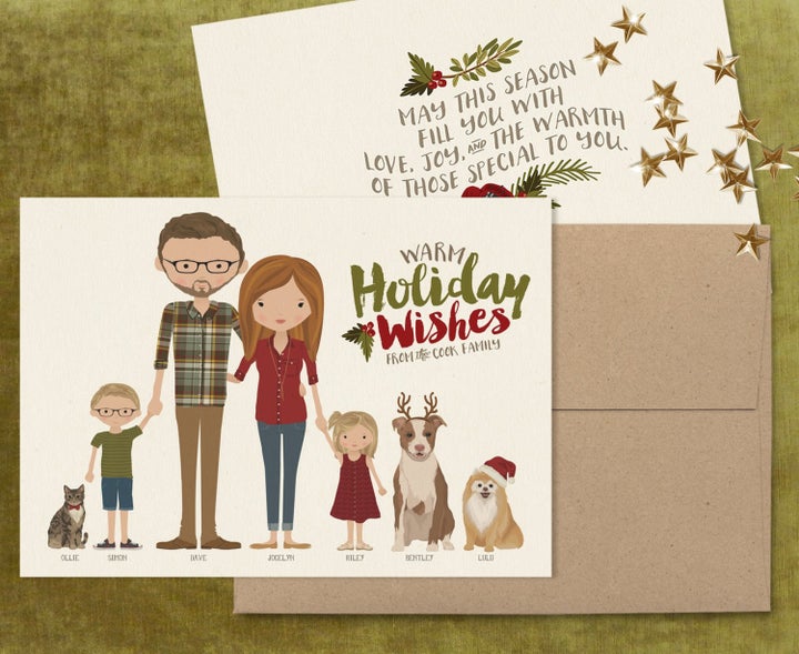 Portrait Christmas Card, $89.99+ on Etsy