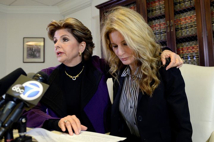 Gloria Allred and Summer Zervos hold a press conference in L.A. on Friday. 
