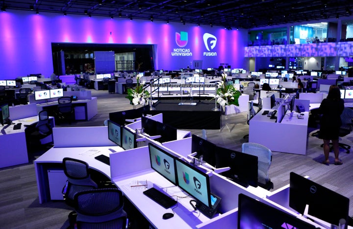 The newsroom for Univision and Fusion networks in Doral, Florida, on Aug. 28, 2013.