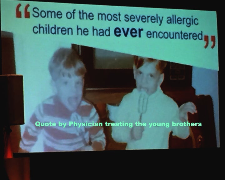 <p>The Edwards brothers grew up with severe food allergies. Quote is from their physician.</p>