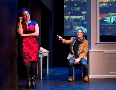 Noor (Denmo Ibrahim) and Gamal (James Asher) in a scene from <strong><em>Our Enemies: Lively Scenes of Love and Combat</em></