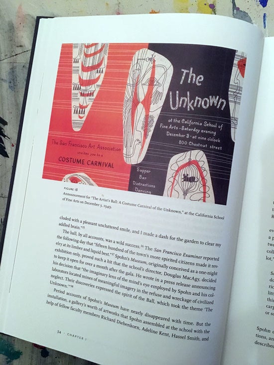 Page 34 of “Welcome to Painterland” by Anastasia Aukeman, featuring an announcement for “The Artist’s Ball: Costume Carnival