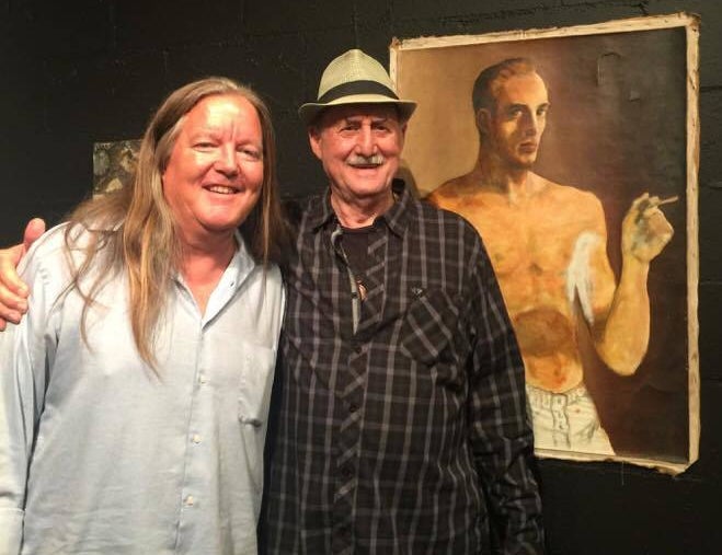 Juri Koll (left) and Bob Branaman with original Bob Branaman portrait from the 50’s @ the Landing, Los Angeles, October 1, 20