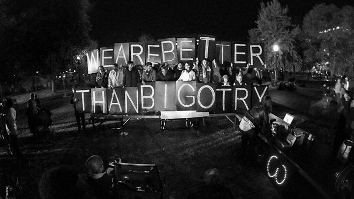 Election night protest in front of the White House in Washington, DC.