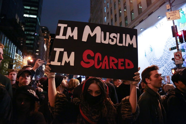 Americans (including Muslims) have taken to the streets around the country to protest against the results of the 2016 Presidential Elections.