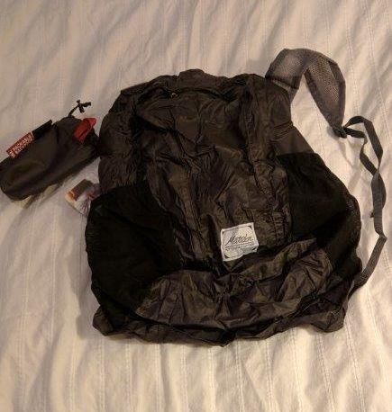 Out of its bag, the lightweight backpack holds plenty of overnight gear 