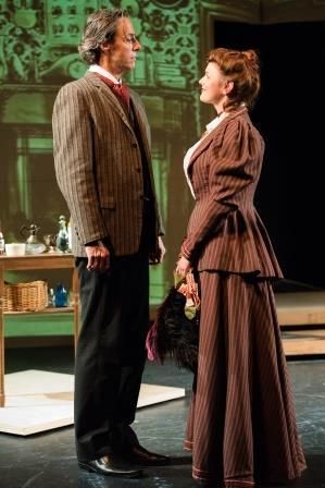 <p>Michael Monagle (Sherlock Holmes) and Abby Haug (Irene Adler) in a scene from <strong><em>Baker Street</em></strong> </p>
